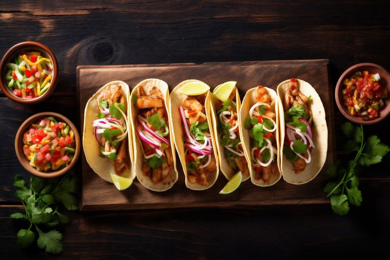 tomato vegetable mexican chili sauce fresh taco pepper meal food. Generative AI.