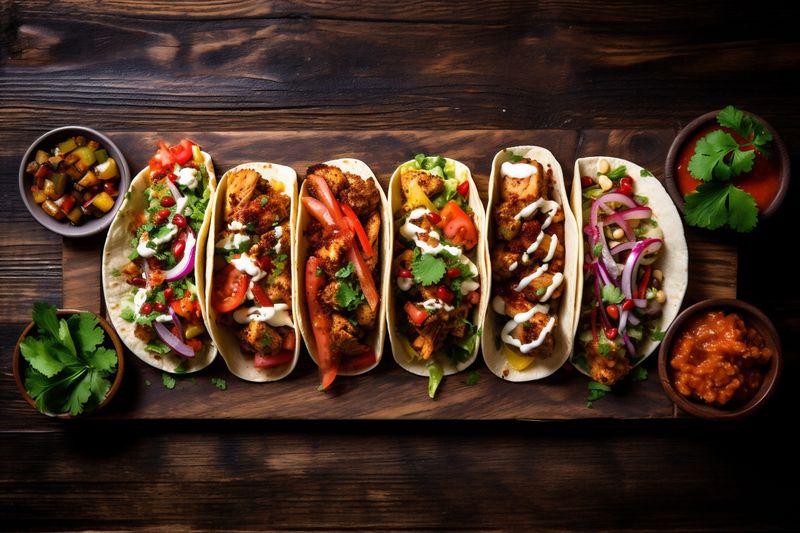 sauce meal pepper fresh taco vegetable chili food tomato mexican. Generative AI.