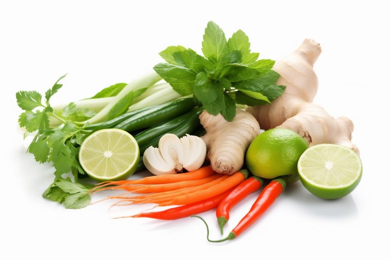 broth dish soup bowl asian white traditional background noodle food korea. Generative AI.