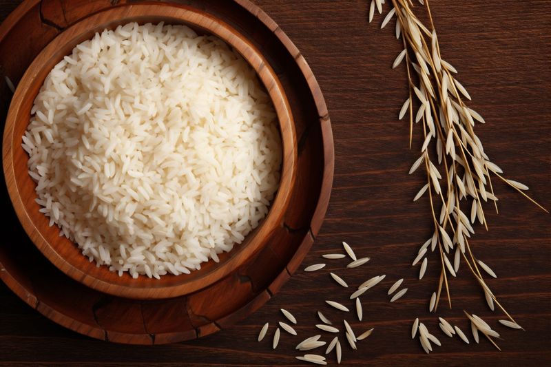 meal organic grain diet vegetarian white food rice healthy asian. Generative AI.