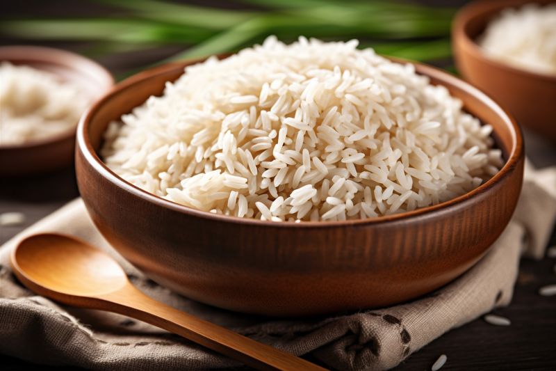 rice grain vegetarian asian white food meal healthy organic diet. Generative AI.