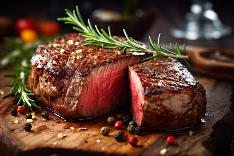 background ribeye raw dark fried grill red meat beef food steak. Generative AI.