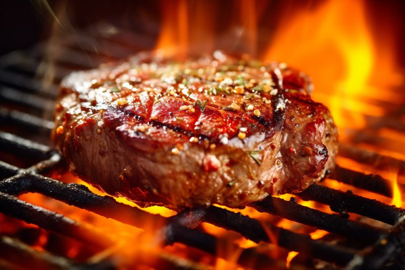 red dark background tenderloin raw food meat beef fried grill steak. Generative AI.