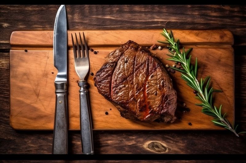 meat raw food roast red grill background fried steak beef dark. Generative AI.