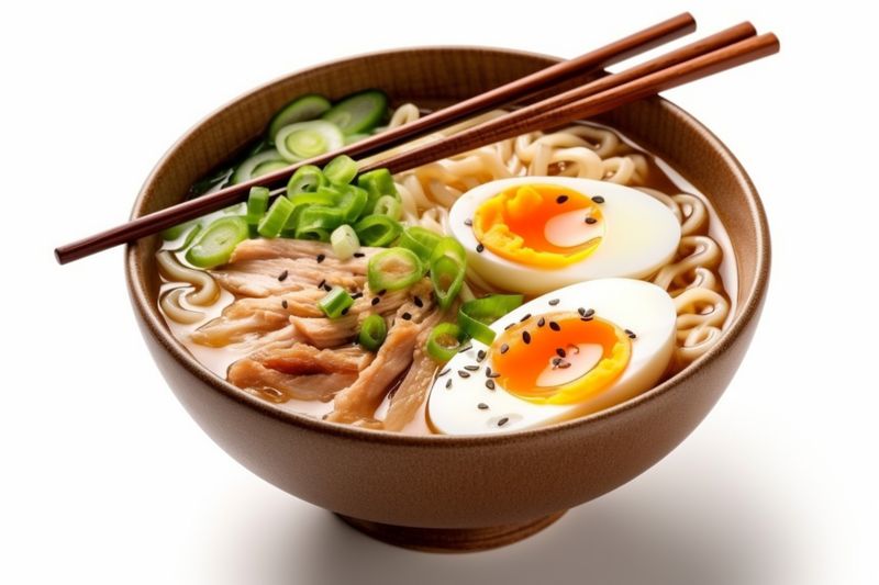 noodle tasty meal background soup asian bowl food white ramen japanese. Generative AI.
