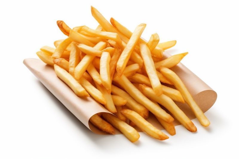 chip french potato yellow snack meal fast isolated fry fat. Generative AI.