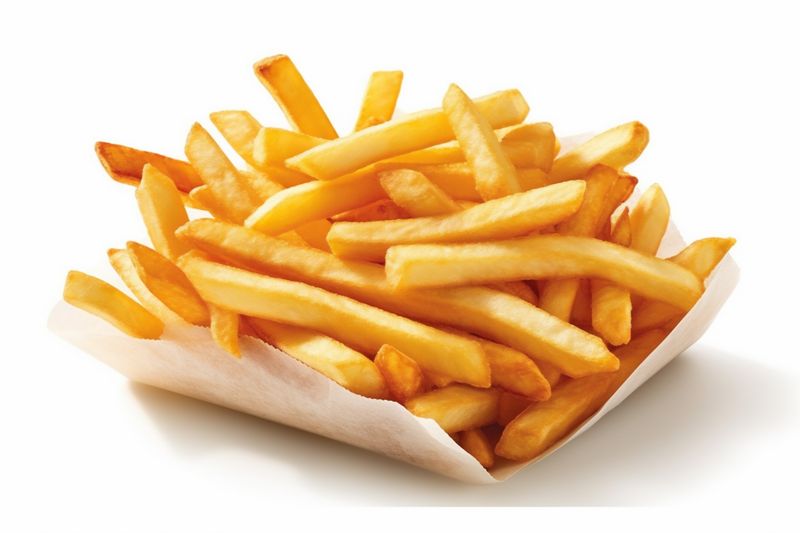 chip fat meal snack yellow isolated fry french potato fast. Generative AI.