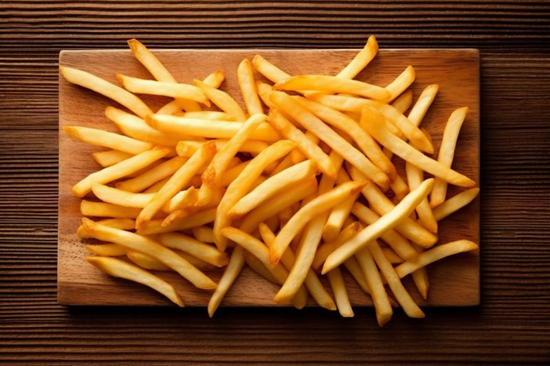 snack chip meal fat tasty fry background potato delicious food french. Generative AI.