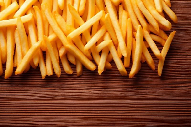 food potato background fry snack chip tasty eat french fat meal. Generative AI.