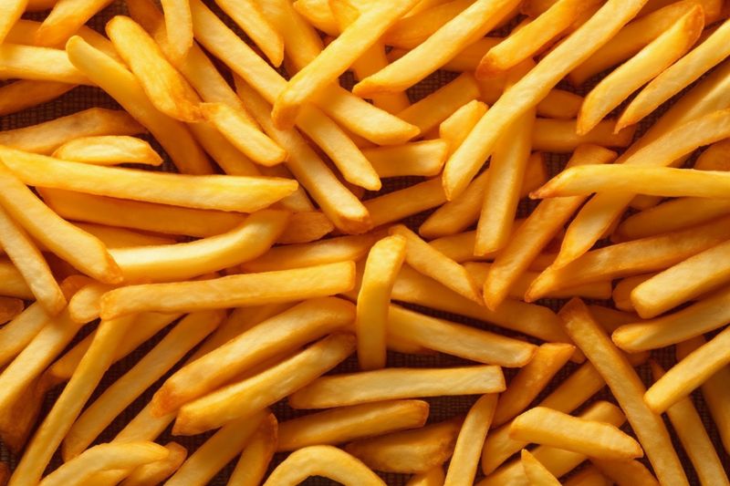food fresh background snack tasty french potato meal fat chip fry. Generative AI.