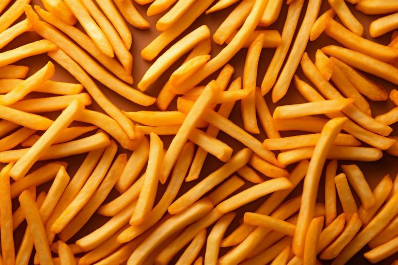 background french fat fry food potato tasty lunch chip snack meal. Generative AI.