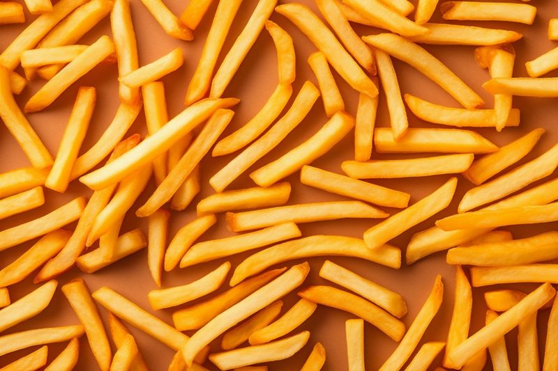 french background snack potato black meal chip food fry fat tasty. Generative AI.