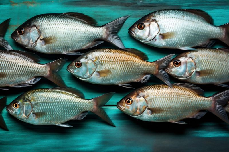 smoked background meal dinner healthy fish oil food raw seafood fresh. Generative AI.