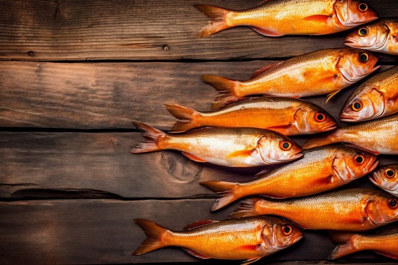 smoked dinner seafood fish healthy food background gourmet fresh raw meal. Generative AI.