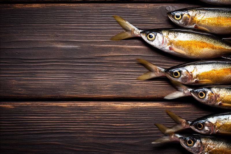 fresh fish spice meal healthy food raw dinner background seafood smoked. Generative AI.