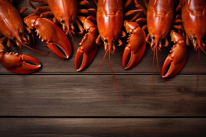 background crayfish prepared crawfish claw seafood red cooked food lobster boiled. Generative AI.