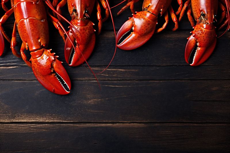 crawfish lobster cook background claw red boiled crayfish cooked food seafood. Generative AI.