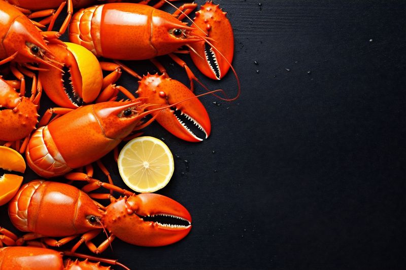 red claw food seafood cooked lobster boiled background crawfish crayfish healthy. Generative AI.