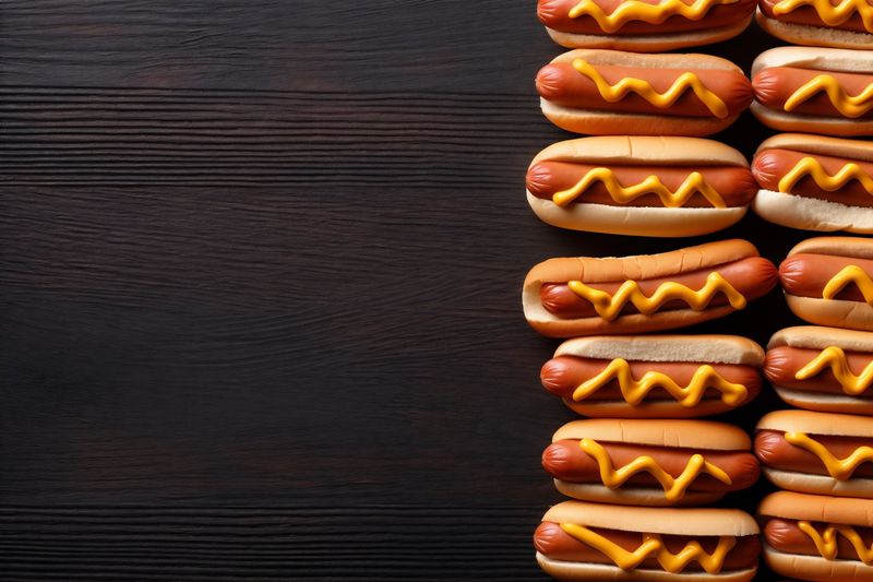 sausage dog hot background sauce meat food fast american burrito bread. Generative AI.