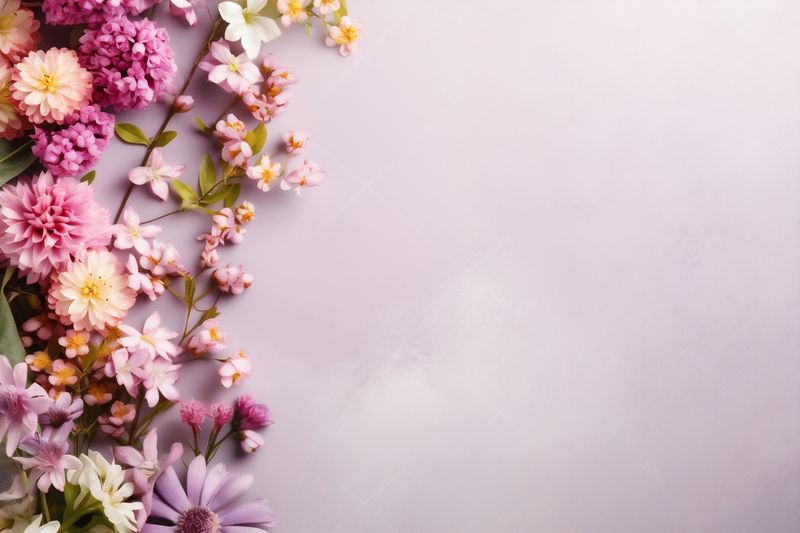 pink flower bouquet nature background leaf wedding floral spring valentine blossom. Generative AI.