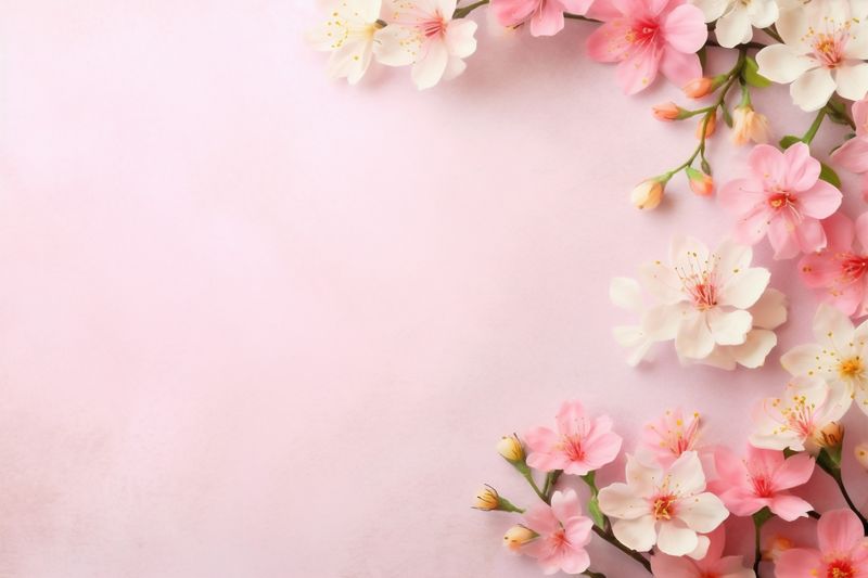 blossom valentine background floral nature leaf bouquet wedding minimal flower pink. Generative AI.