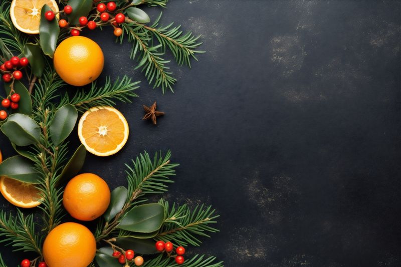 christmas year snowflakes background new gold winter decoration christmas tree holiday card. Generative AI.