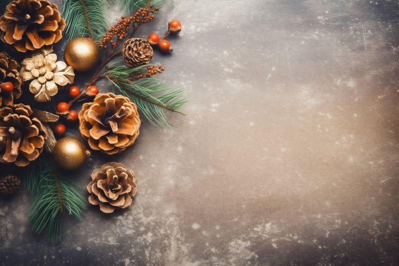 decoration christmas card tree background poster new year gold christmas holiday snowflakes. Generative AI.