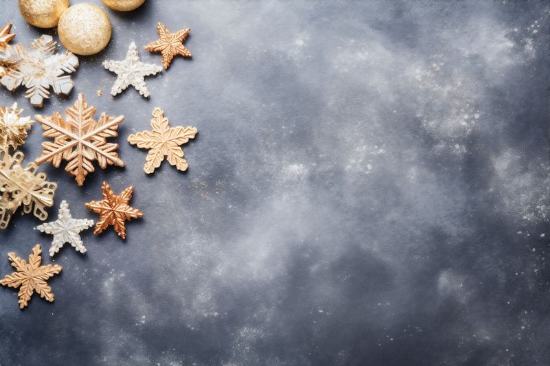 new decoration snowflakes year holiday christmas gold tree card background christmas ornament. Generative AI.