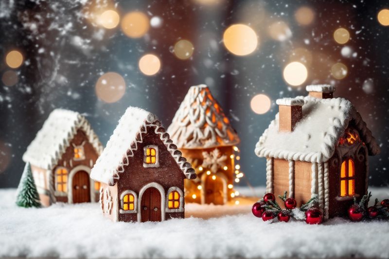 tree background card christmas year decoration new christmas holiday snowflakes party gold. Generative AI.