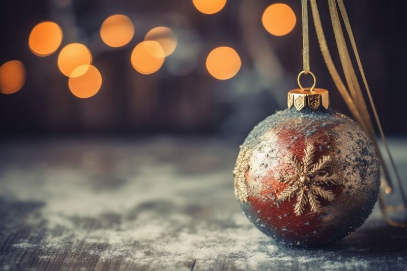 christmas decoration greeting new background holiday card tree christmas snowflakes gold year. Generative AI.