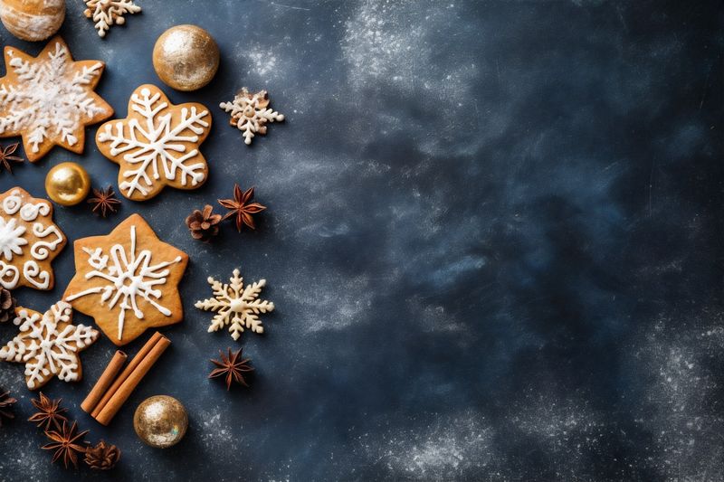 happy decoration christmas background year christmas tree card gold holiday new snowflakes. Generative AI.