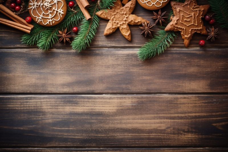 decoration tree christmas gold christmas snowflakes holiday new card background year decor. Generative AI.