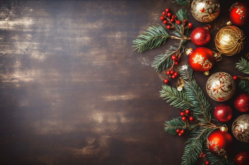 year abstract tree christmas gold new card decoration holiday background snowflakes christmas. Generative AI.