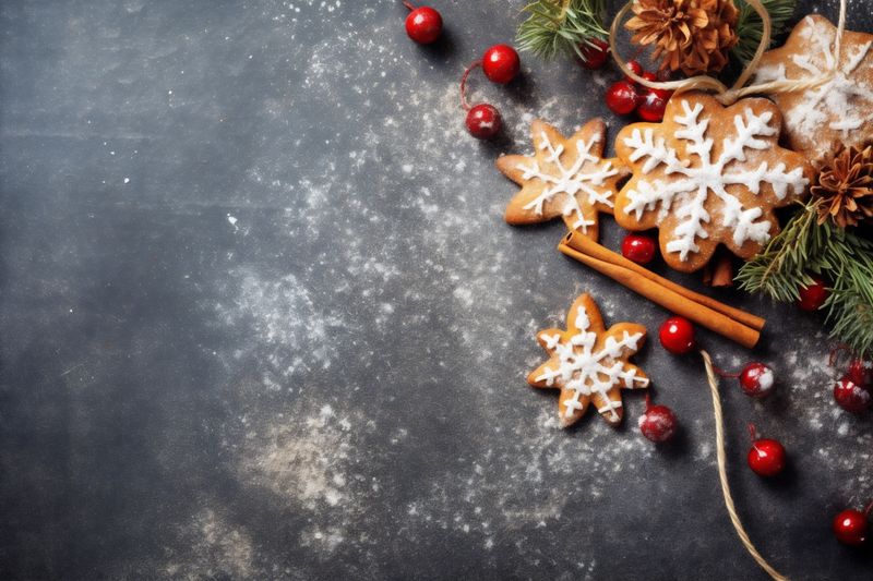 new gold holiday year decoration card tree christmas background christmas star snowflakes. Generative AI.