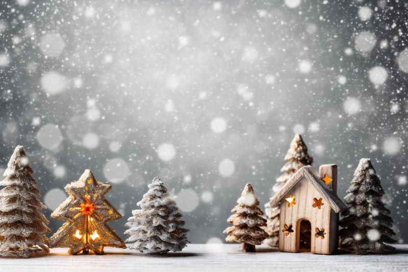 background star tree year holiday christmas card christmas decoration gold new snowflakes. Generative AI.