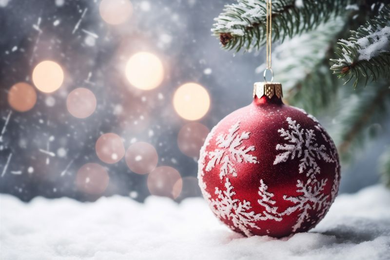 tree christmas gold snowflakes card background new ornament christmas year decoration holiday. Generative AI.