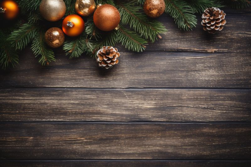 holiday gift christmas card gold year background decoration new tree snowflakes christmas. Generative AI.