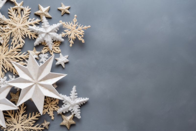 christmas background year new card snowflakes christmas gold tree festive holiday decoration. Generative AI.