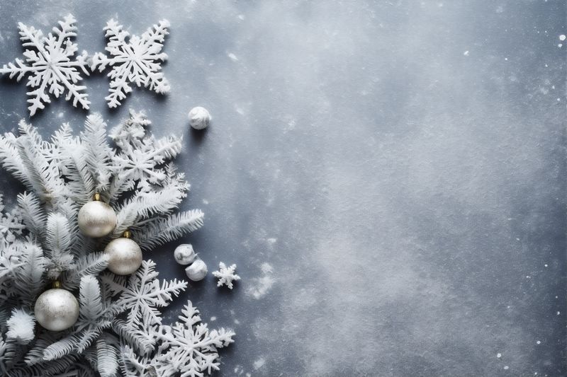 background new season holiday decoration tree gold christmas snowflakes card year christmas. Generative AI.