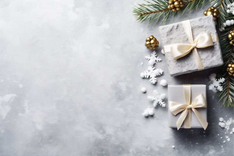 tree snowflakes holiday gold snowflake card year background christmas decoration new christmas. Generative AI.