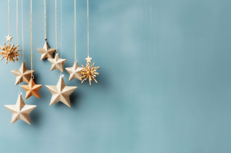 snowflakes year new background card decoration tree christmas gold christmas design holiday. Generative AI.