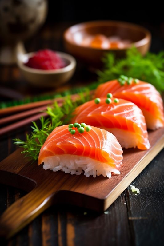 food japanese roll rice meal set seafood fish japan sushi. Generative AI.