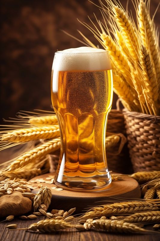 lager glass drink pint foam beverage beer alcohol gold pub. Generative AI.
