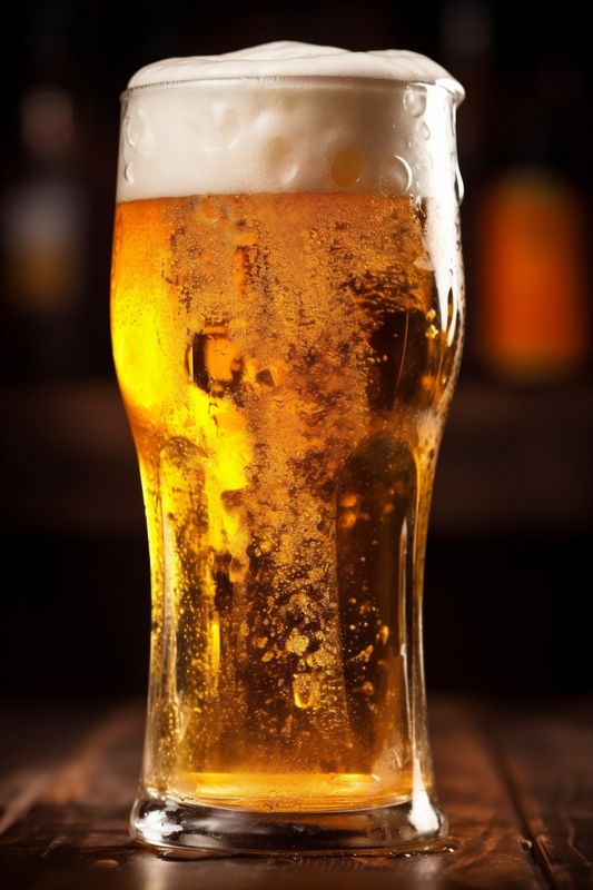 beer pub drink gold foam beverage lager glass pint alcohol. Generative AI.
