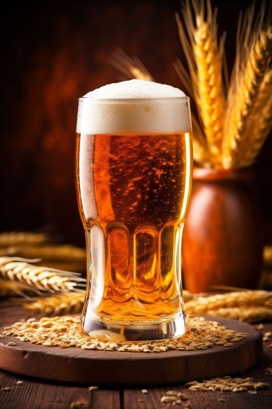 pub beer drink lager glass gold pint beverage foam alcohol. Generative AI.