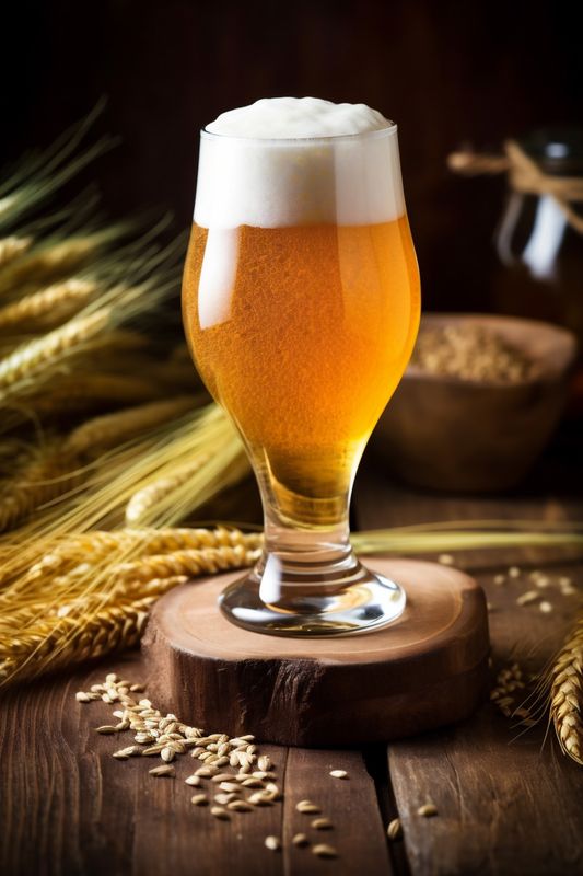 pub glass beverage gold alcohol drink lager foam pint beer. Generative AI.