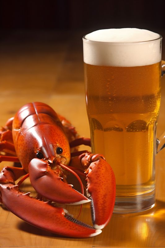 snack glass seafood crawfish food red alcohol crab beer crayfish background. Generative AI.