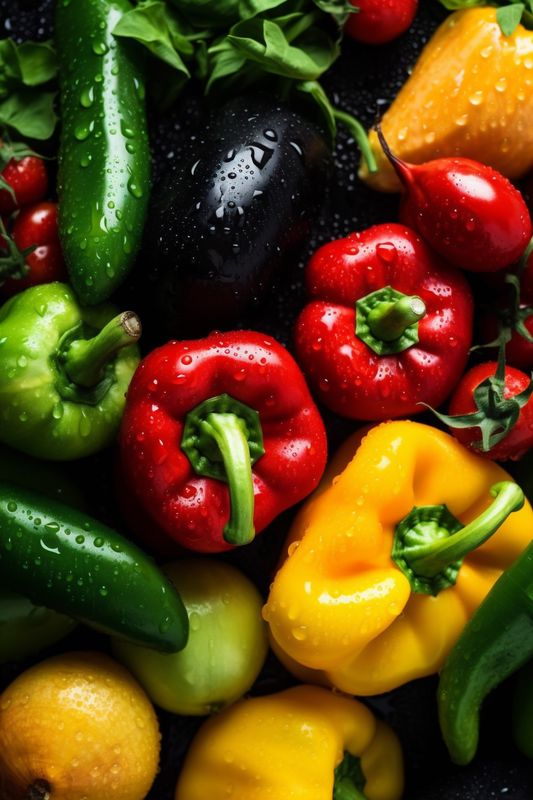 green vegetable drop water food organic salad vegetarian fresh close-up healthy background. Generative AI.