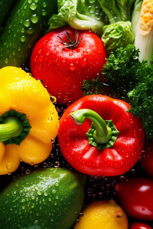 healthy fresh background water drop organic food close-up vegetarian broccoli vegetable green. Generative AI.