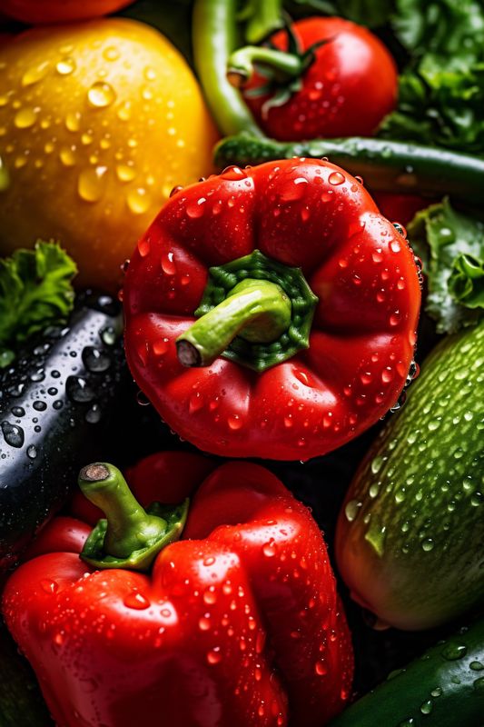 drop food close-up vegetarian green organic background water vegetable healthy fresh drop. Generative AI.